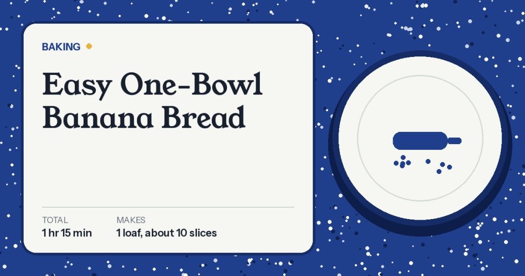 Illustrated cover card for Easy One-Bowl Banana Bread