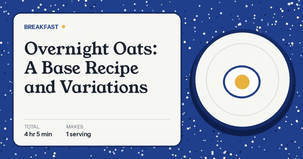 Illustrated cover card for Overnight Oats: A Base Recipe and Variations